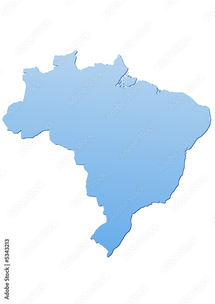 Carte du Brésil bleu