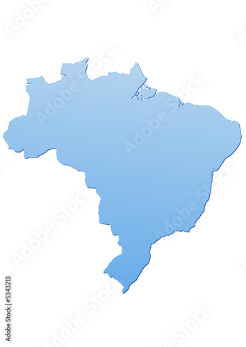 Carte du Brésil bleu