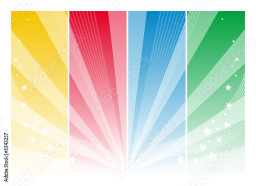 Sfondo colori, raggi e stelle