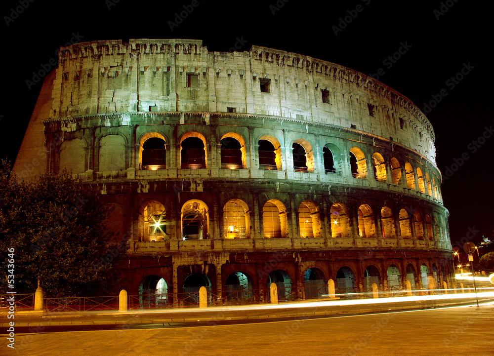 Powerful Colosseum at nigt