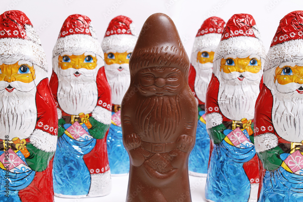 Weihnachtsmann, Schokolade, Gruppe Stock-Foto | Adobe Stock