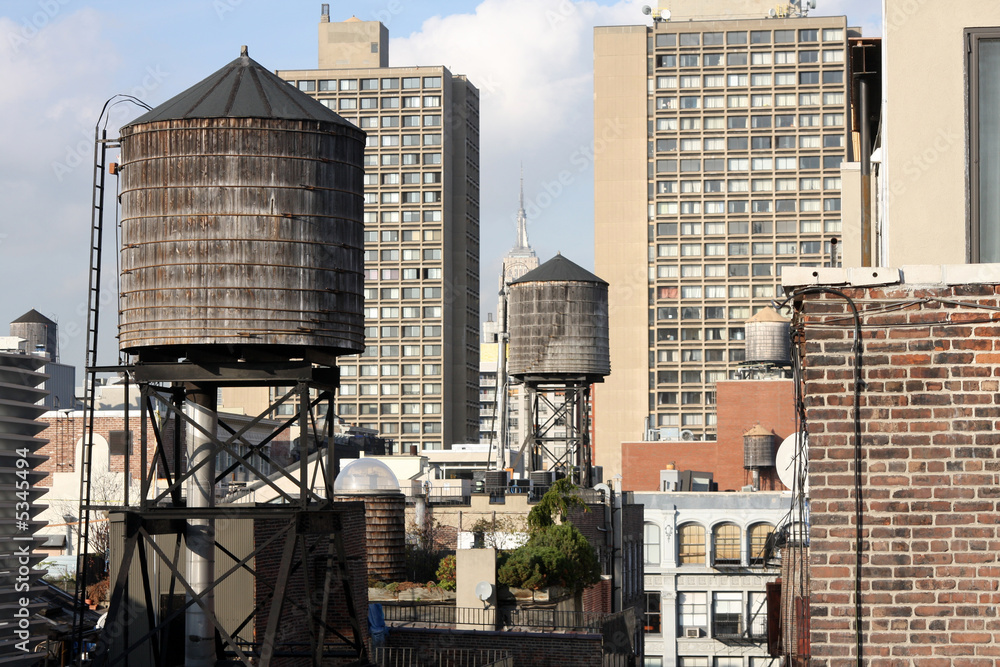 Fototapeta premium view of new york form a rooftop