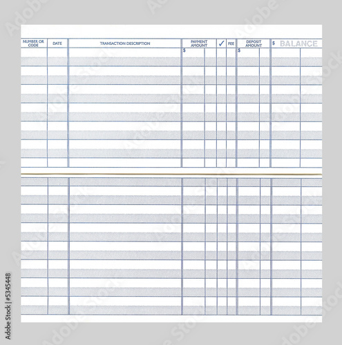 Canvas Print Checkbook Register