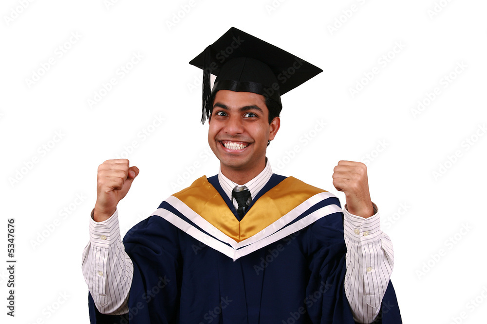 Young Indian graduation picture isolated with clipping path. Young Indian graduation picture isolated with clipping path.