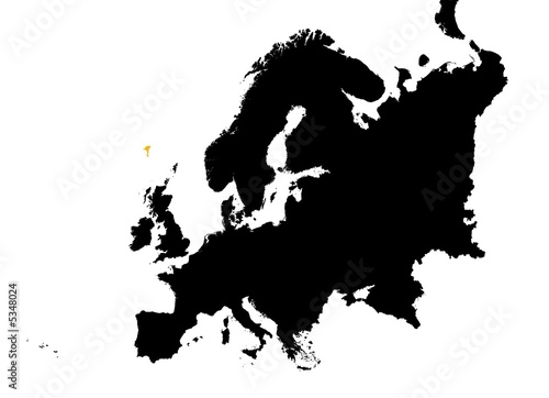Europe with highlighted Faroe Islands map.