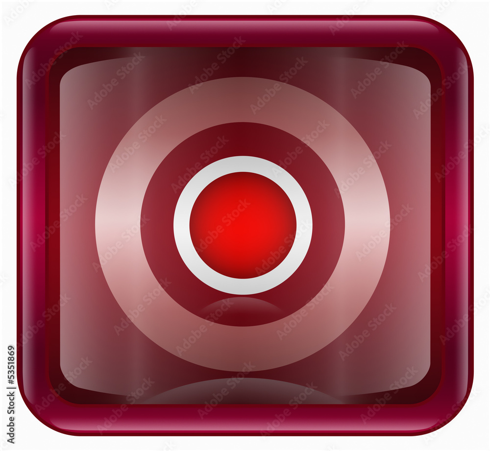 Record icon, red, isolated on white background Record icon, red, isolated on white background