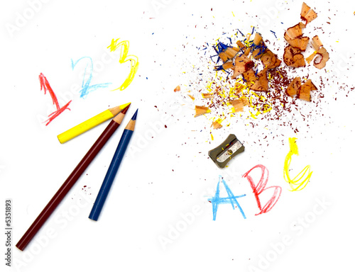 bright colorful image of freshly sharpened colored pencils