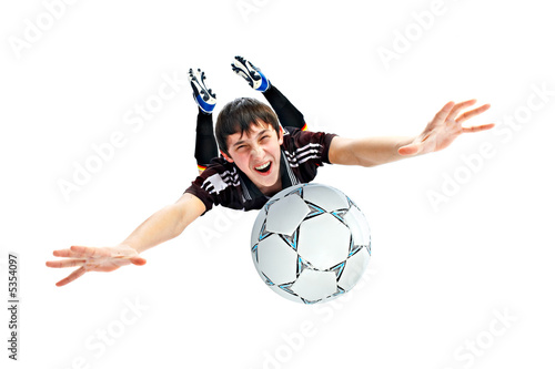 Obraz na plátně footballer isolated on white background