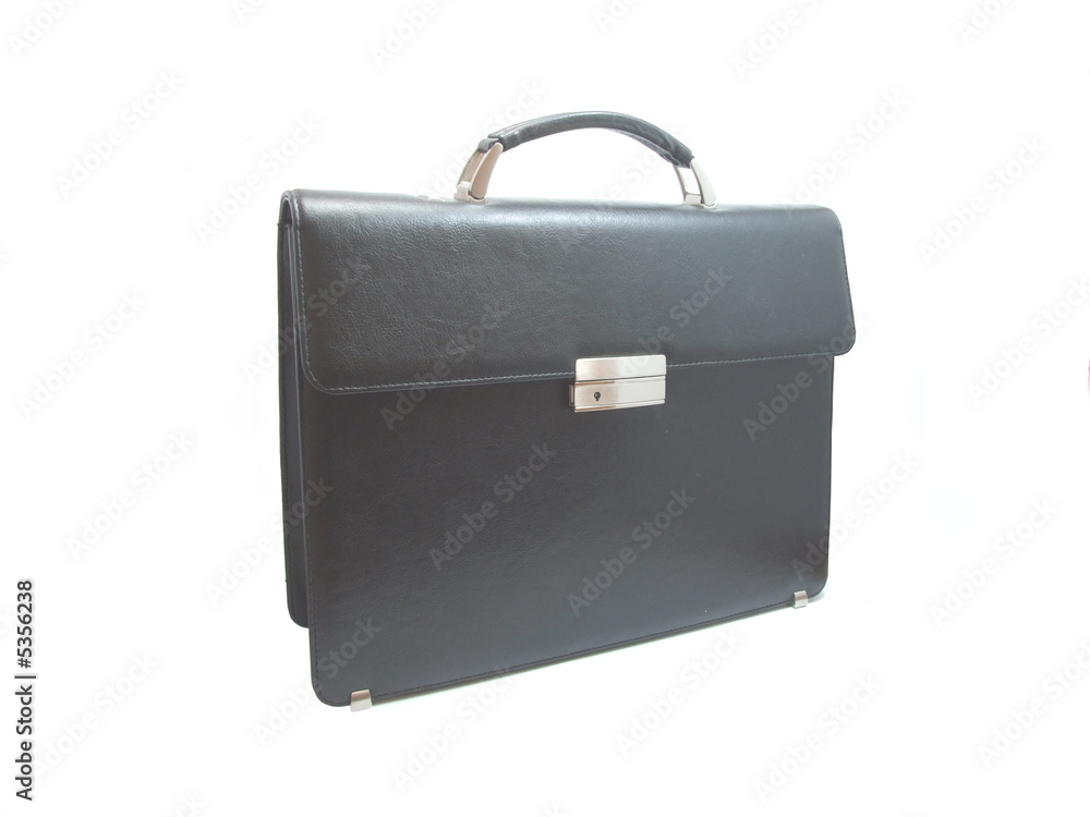 Elegant black briefcase. Isolated on white with clipping path. Elegant black briefcase. Isolated on white with clipping path.