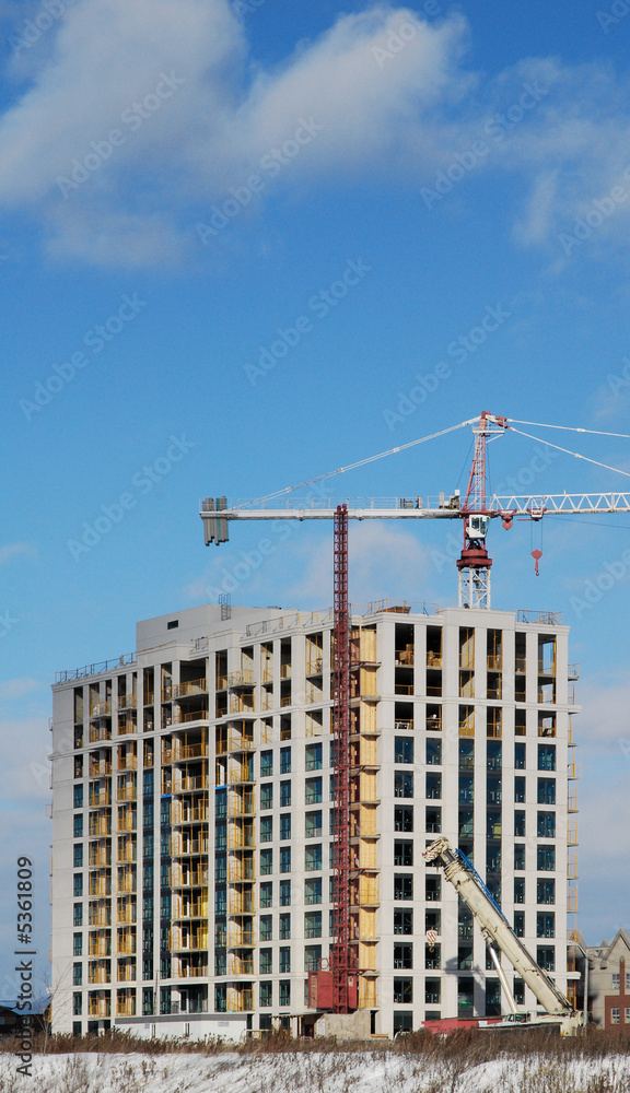 Highrise Building and Crane Highrise Building and Crane
