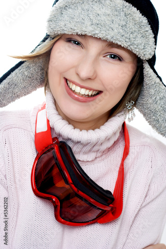 Smiling skier girl photo