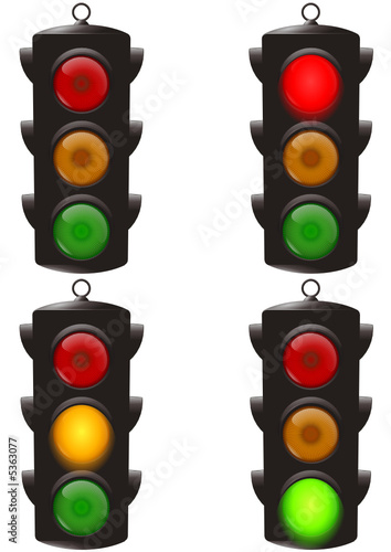 Feu tricolore suspendu