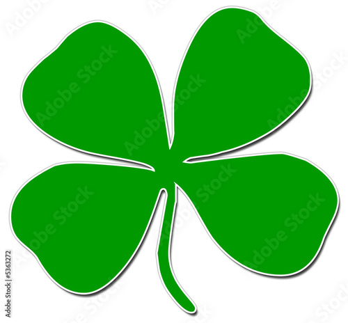 Sticker style illustration of a shamrock