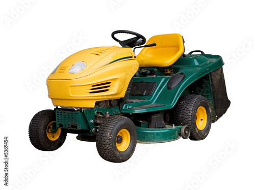 Mowing machine, isolated on white background.