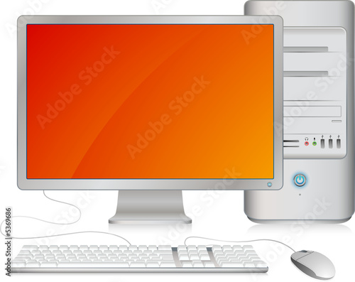 Ordinateur de bureau, illustration vectorielle