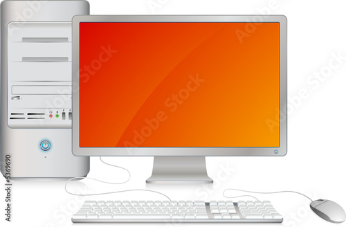 Ordinateur de bureau, illustration vectorielle