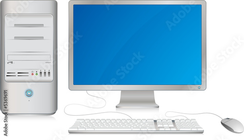 Ordinateur de bureau, illustration vectorielle