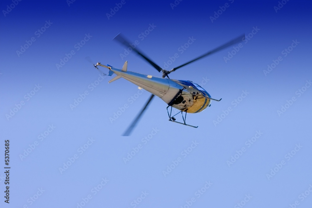 Helicopter frozen in time with rotors captured Helicopter frozen in time with rotors captured