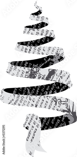 Newspaper Christmas tree b&w