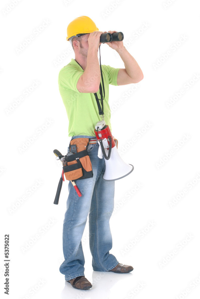 Handsome young construction supervisor, inspector Handsome young construction supervisor, inspector
