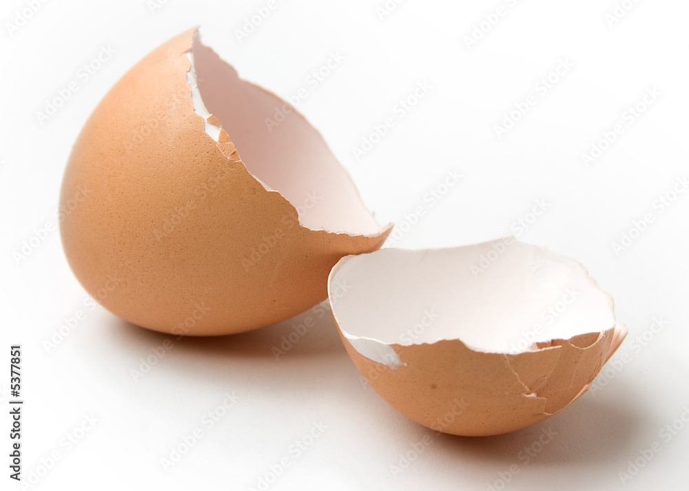 Broken egg shell on white background Broken egg shell on white background