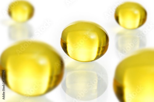 Close-up of pills on a white background