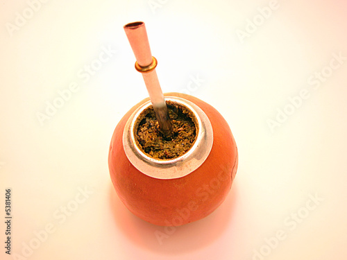 Argentinian calabash still life with yerba mate photo