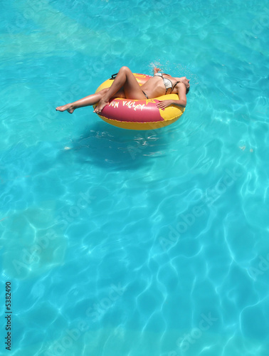 young woman in pool