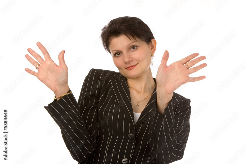 portrait of young businesswoman on white background portrait of young businesswoman on white background