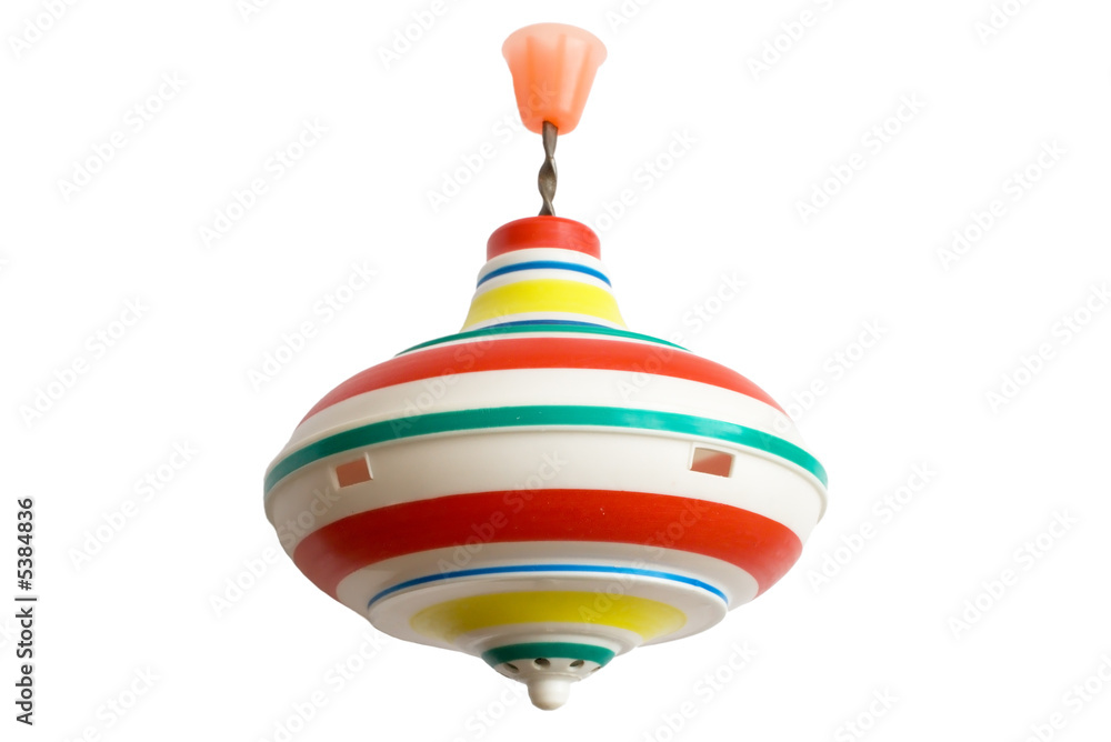 Obraz premium plastic peg top isolated on white