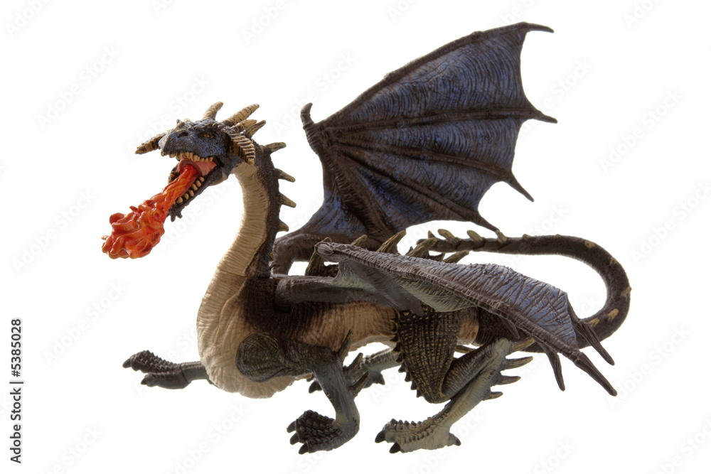 Fly fire dragon isolated on white background Fly fire dragon isolated on white background
