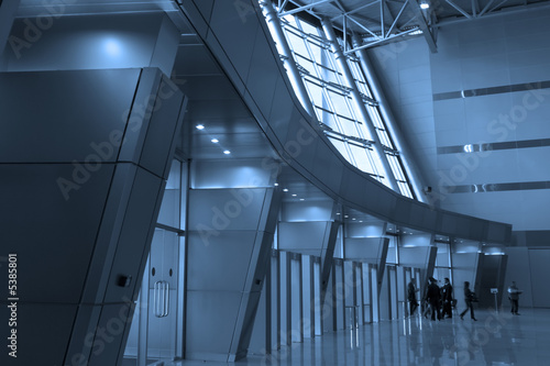 People silhouettes at airport building