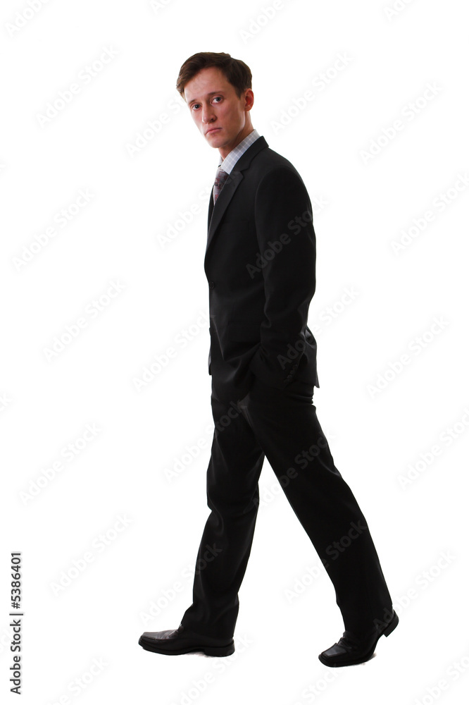 man walking over a white background, isolated. man walking over a white background, isolated.