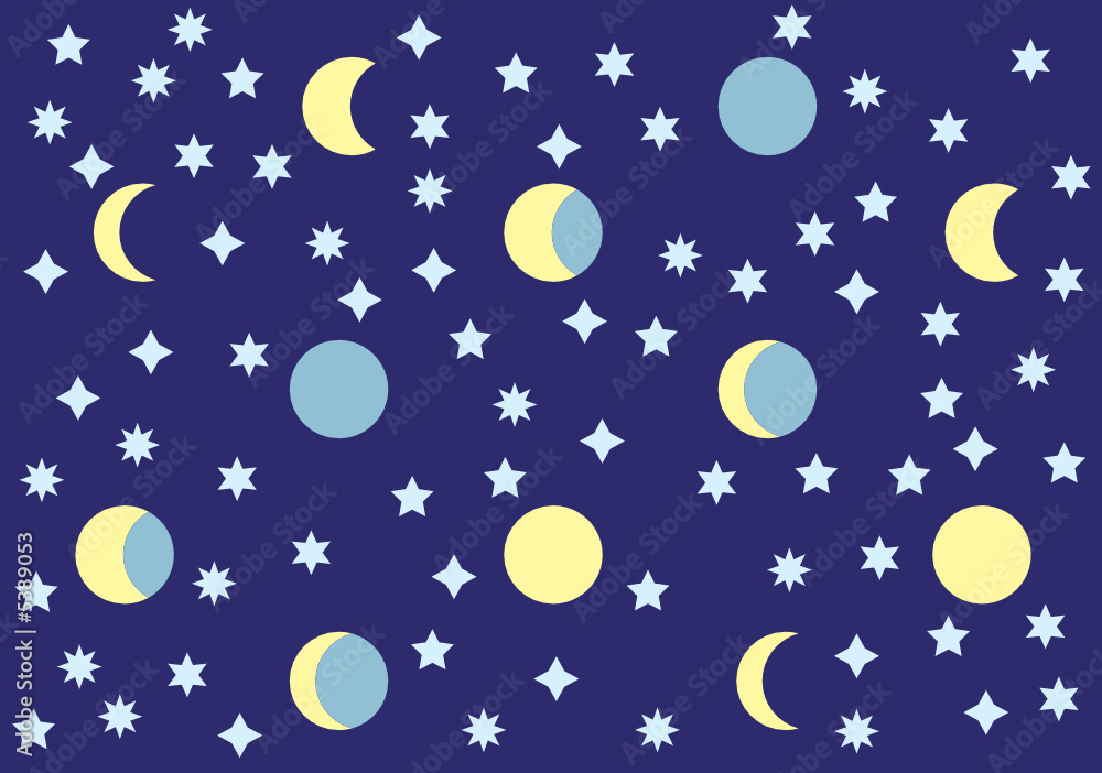 The moon and stars. A background. A vector illustration. The moon and stars. A background. A vector illustration.