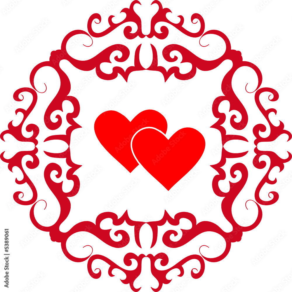 Valentine with heart and red ornament