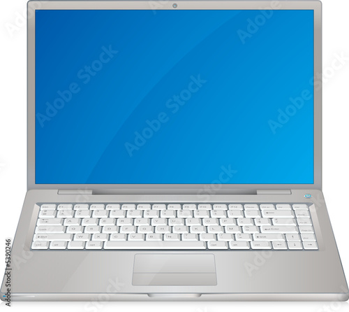 Ordinateur portable vectoriel, avec clavier très détaillé.