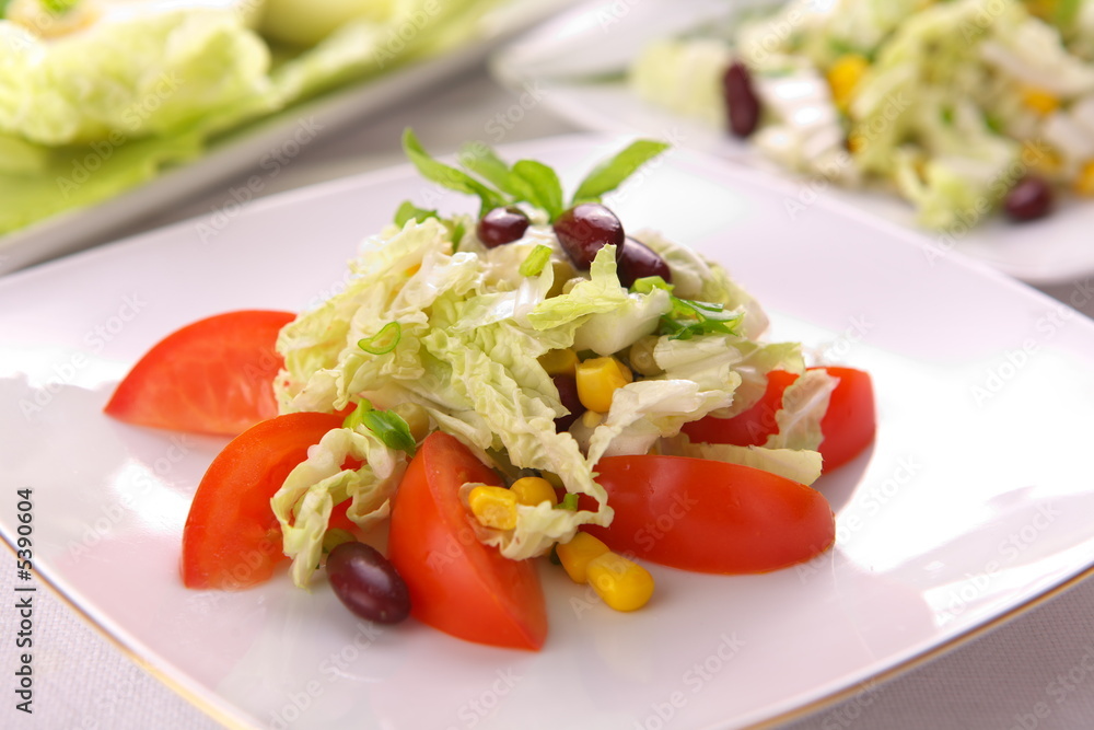 Fresh tomato salad with corn and basil Fresh tomato salad with corn and basil