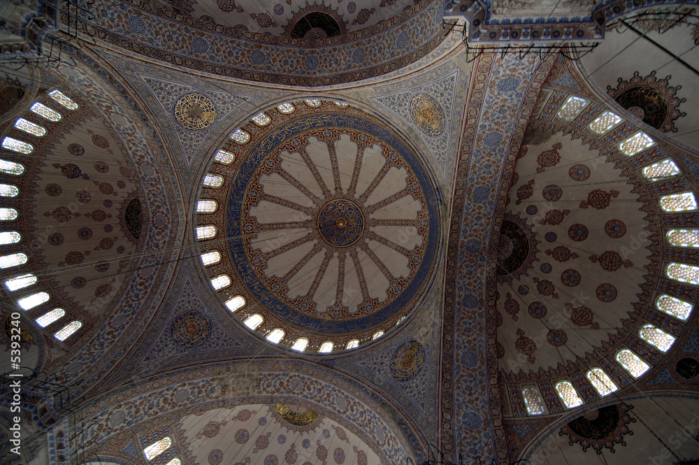 Interior of the Blue Mosque in Istanbul Turkey