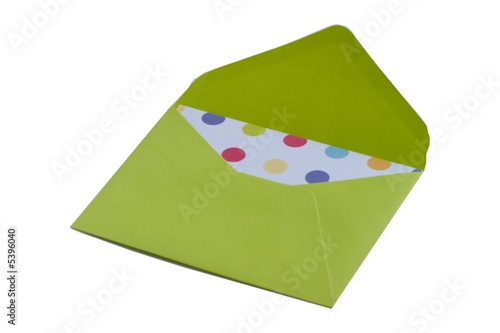 Note card and matching green envelope