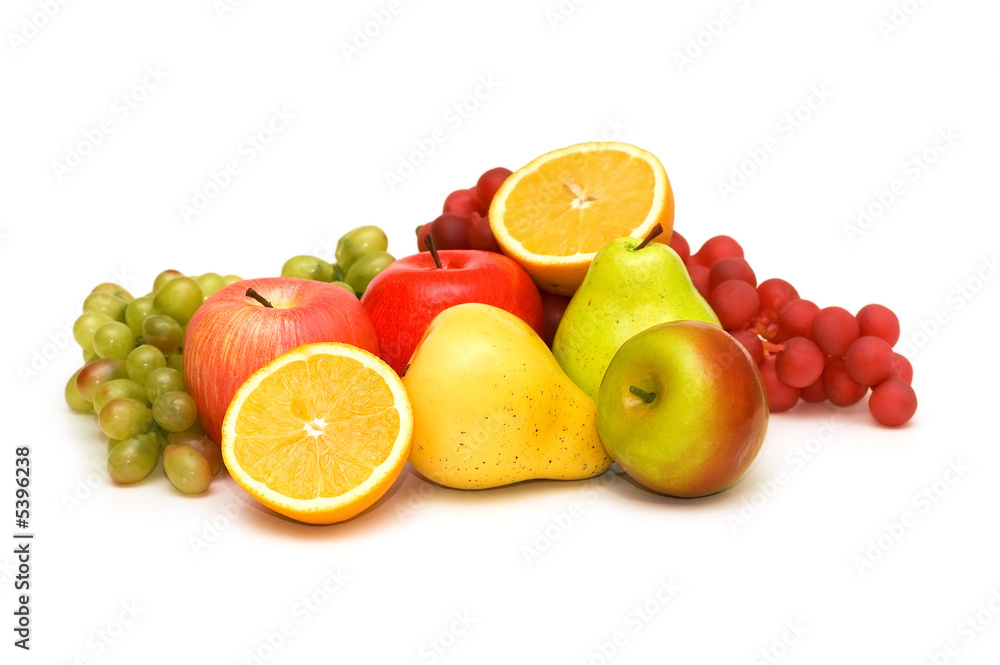 Various fruits isolated on the white background Various fruits isolated on the white background