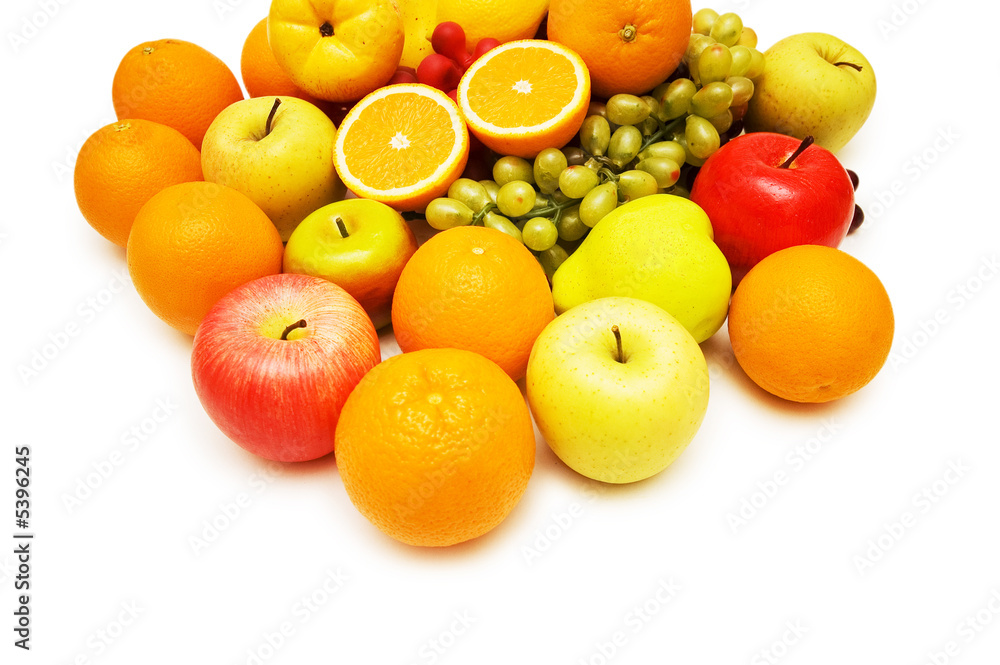 Various fruits isolated on the white background Various fruits isolated on the white background