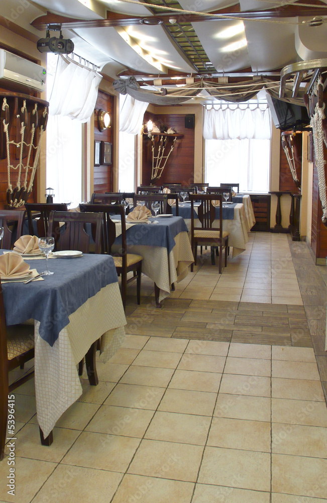 Fragment hall of restaurant.