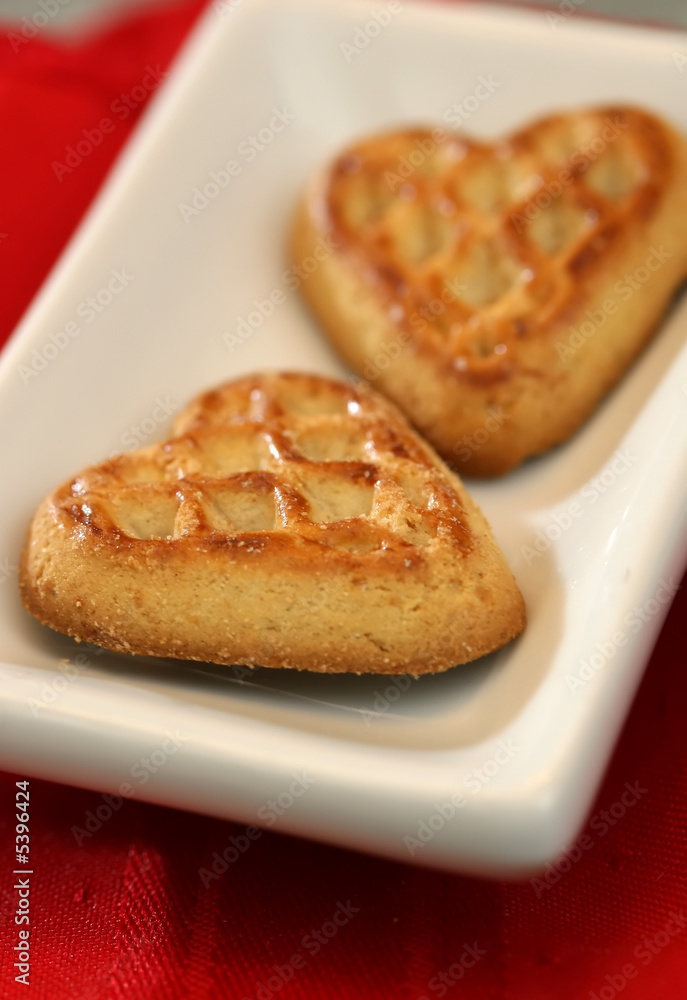 Festive heart shaped cookies for snack time Festive heart shaped cookies for snack time