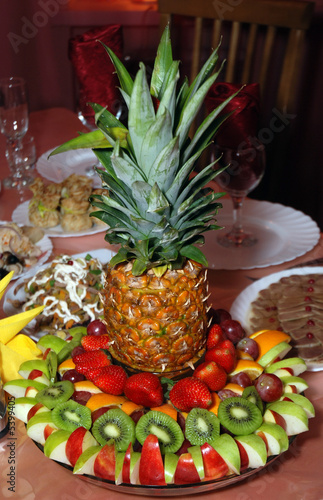 Pineapple stands on the holiday table