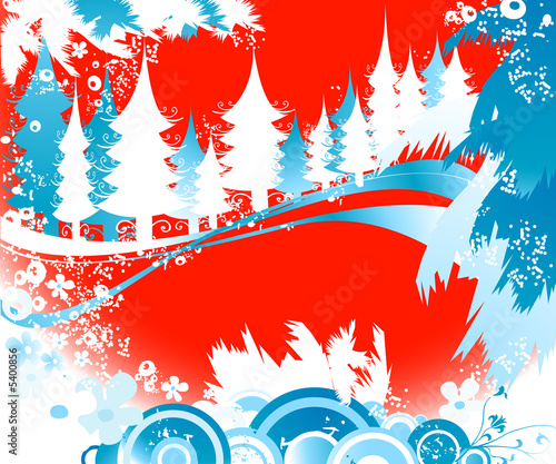winter landscape with fir t...