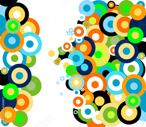 retro style, abstract design with circles