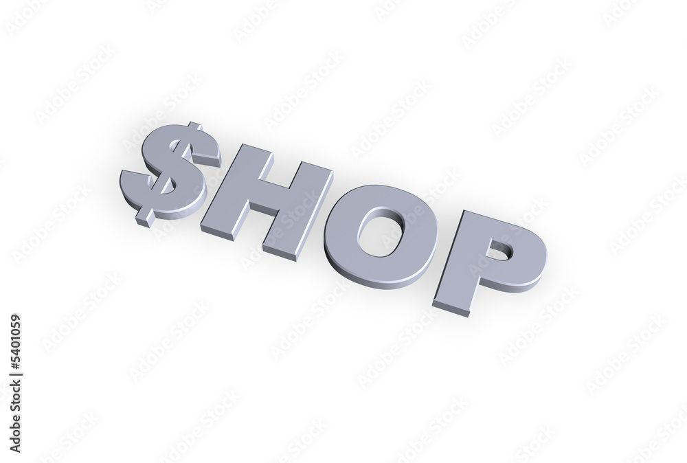 shop text in 3d on hite background shop text in 3d on hite background