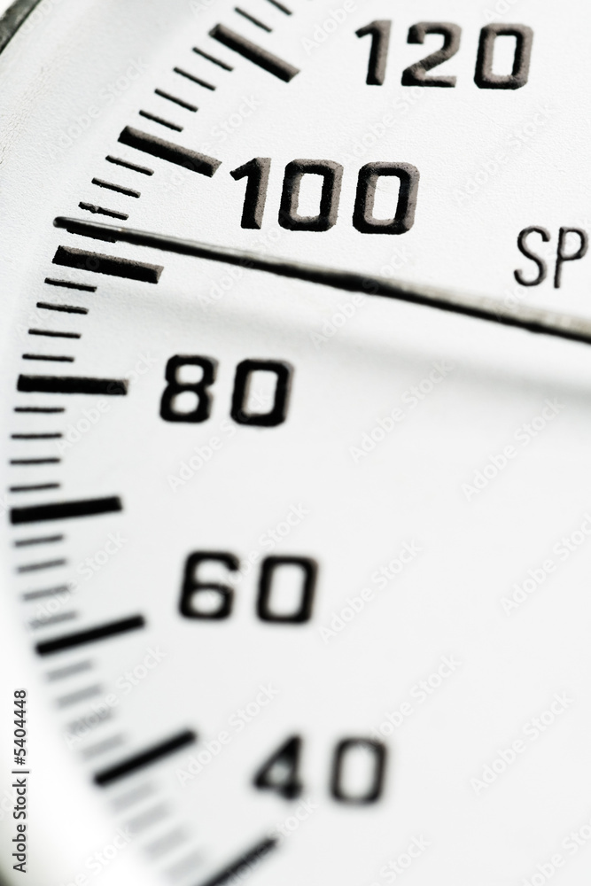 a speedometer gauger - shallow depth of field, focus on 100 a speedometer gauger - shallow depth of field, focus on 100