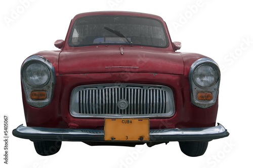 oldtimer classic red retro car isolated - cuba 