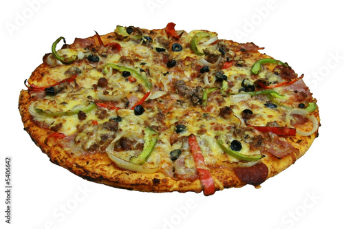 New York Style Pizza isolated on white background